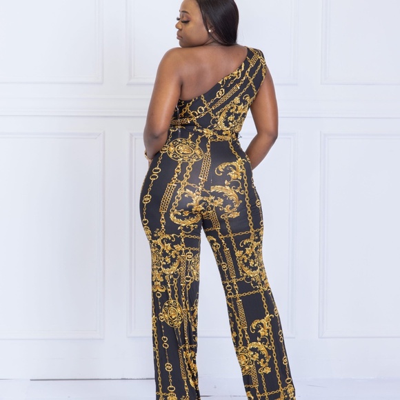 Bella Chain Link One Shoulder Jumpsuit - Picture 8 of 8